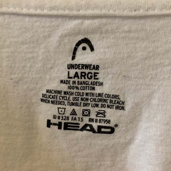 Head Large White Athletic T- Shirt - Picture 2 of 2
